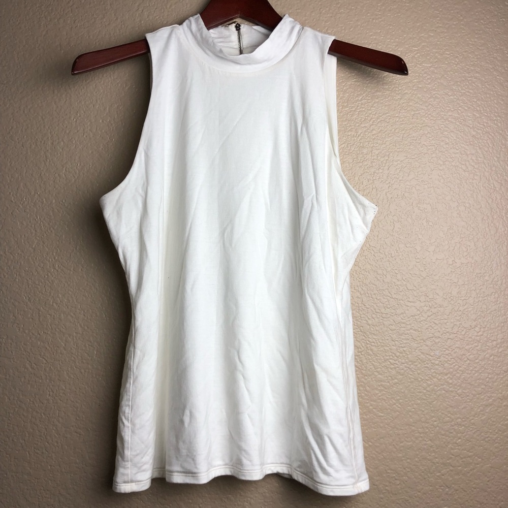 WHBM Mockneck Sleeveless Top
